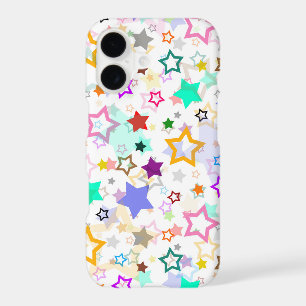 Colorful Stars White 