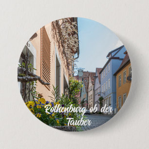 Colorful street in Rothenburg ob der Tauber 7.5 Cm Round Badge