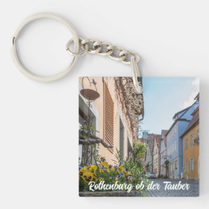 Colorful street in Rothenburg ob der Tauber Key Ring