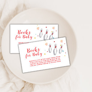 Colorful Strike Up Bowling Books For Baby Shower Enclosure Card
