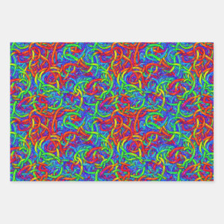 Colorful string wrapping paper sheet