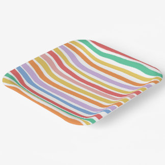 Colorful Stripe Plate For Party