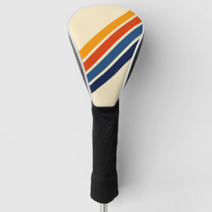 Colorful Striped 70s 80s Retro Racing Stripes Golf Head Cover