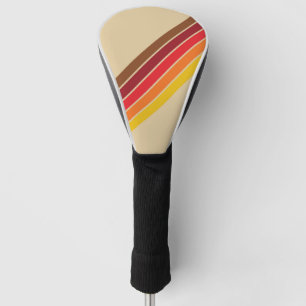 Colorful Striped 70s 80s Retro Racing Stripes Golf Head Cover
