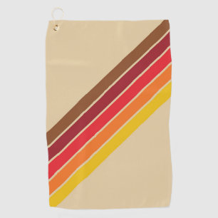 Colorful Striped 70s 80s Retro Racing Stripes Golf Towel