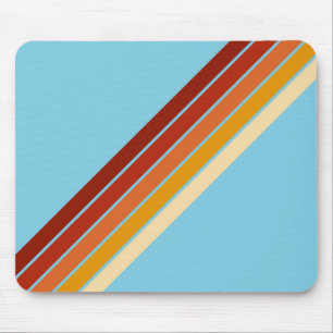 Colorful Striped 70s 80s Retro Racing Stripes Mouse Pad