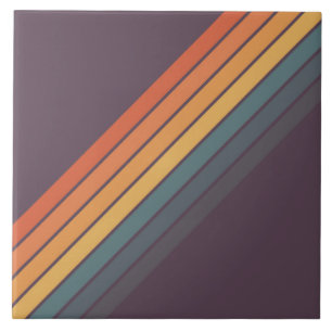 Colorful Striped 70s 80s Retro Racing Stripes Tile