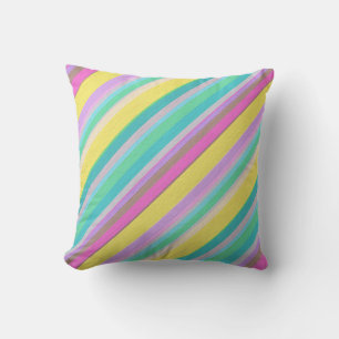 Colorful Striped Pattern Throw Pillow
