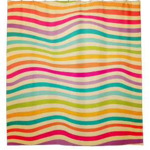Colorful Striped Seamless Pattern. illustration. b Shower Curtain
