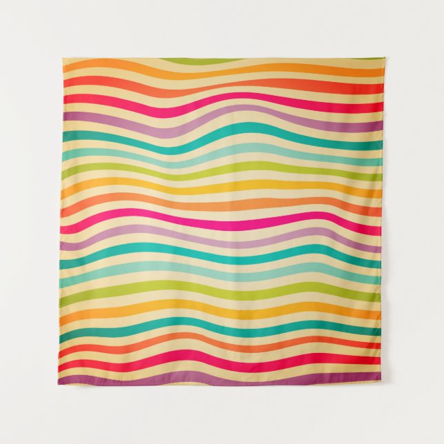 Colorful Striped Seamless Pattern. illustration. b Tapestry (Front)