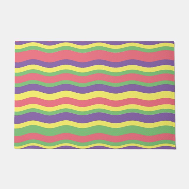 Colorful stripes design    doormat (Front)