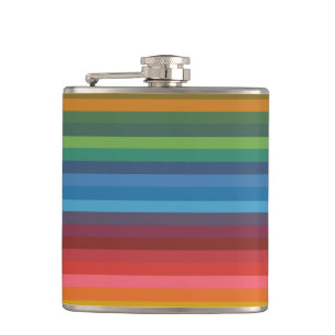 Colorful Stripes Hip Flask
