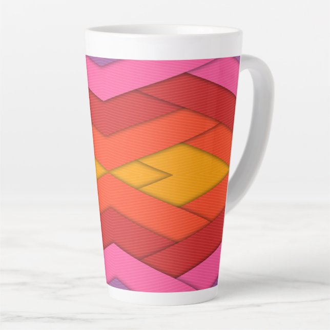 Colorful Stripes Latte Mug (Right Angle)