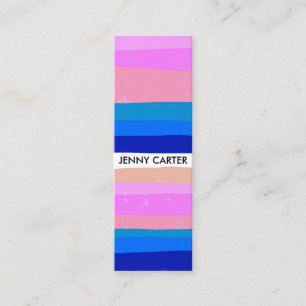 Colorful Stripes Minimalist Cool Mini Business Card