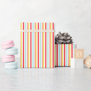 Colorful Stripes Modern Elegant & Girly Birthday Wrapping Paper