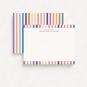 Colorful Stripes Modern Stationery Note Card