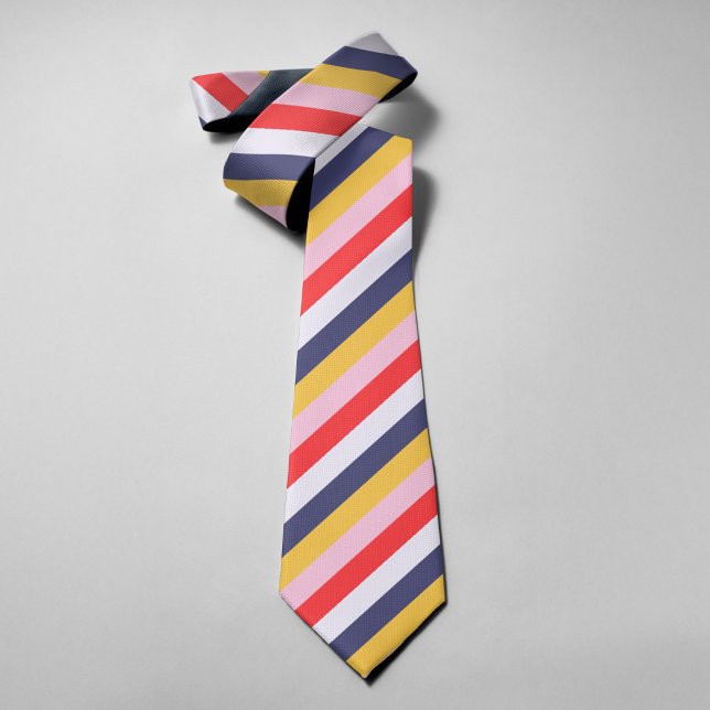 Colorful Stripes Retro 70s 80s Elegant Wedding Tie (Creator Uploaded)