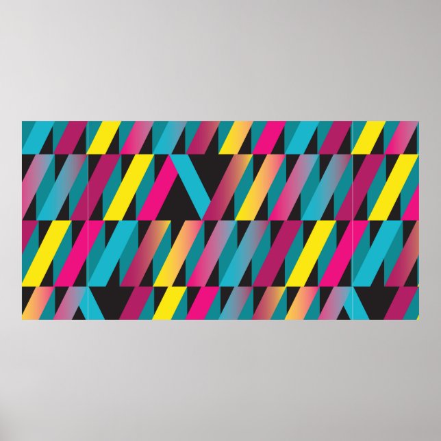 Colorful stylish abstract ribbon geometric pattern poster (Front)