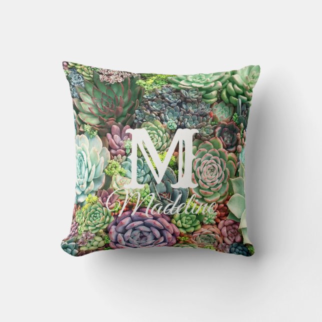 Colorful Succulent Garden Cushion (Front)