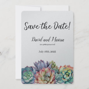 Colorful Succulent Wedding Invitation