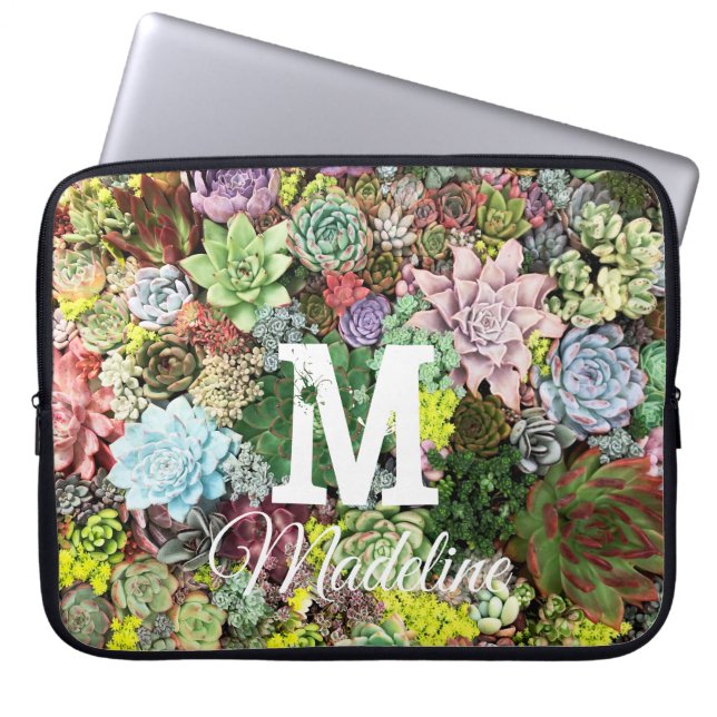 Colorful Succulents Laptop Sleeve (Front)