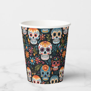 Colorful Sugar Skulls Paper Cups