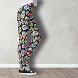 Colorful Sugar Skulls Pattern on Black Leggings<br><div class="desc">Bright images of sugar skulls make a colorful pattern on this fun tank top. There are several different skull images,  all individual in various colors,  and placed on a dramatic black background.</div>
