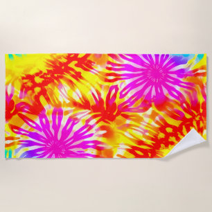 COLORFUL SUMMER DESIGN TIE-DYE BEACH TOWEL