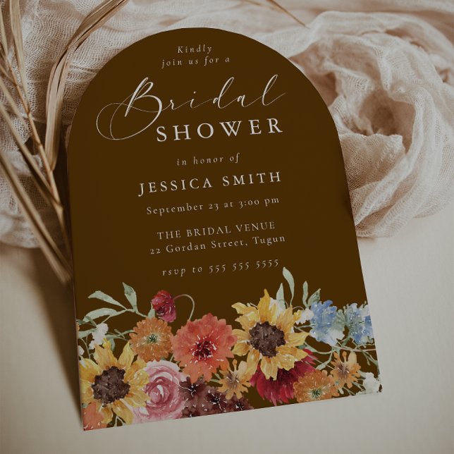 Colorful Summer Floral Modern Arch Bridal Shower  Invitation (Creator Uploaded)