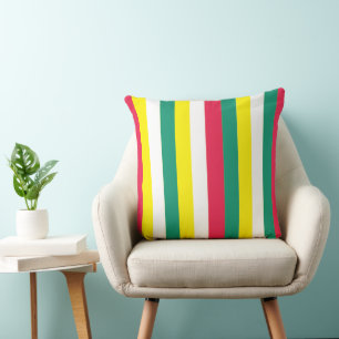 Colorful Summer Stripes Pattern   Cushion