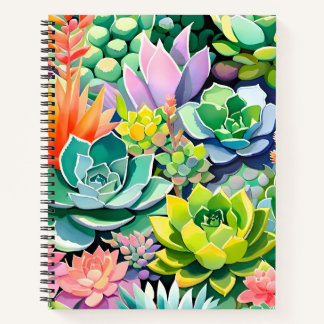 Colorful Summer Succulent Botanical Garden Notebook