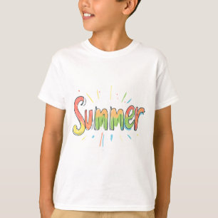 Colorful Summer Text T-Shirt