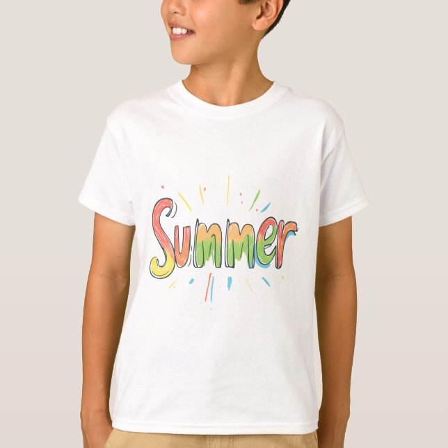 Colorful Summer Text  T-Shirt (Front)