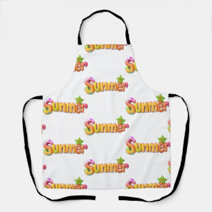 Colorful Summer Text with Star Apron