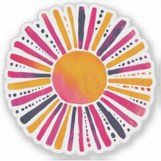 Colorful Sun - Watercolor Style