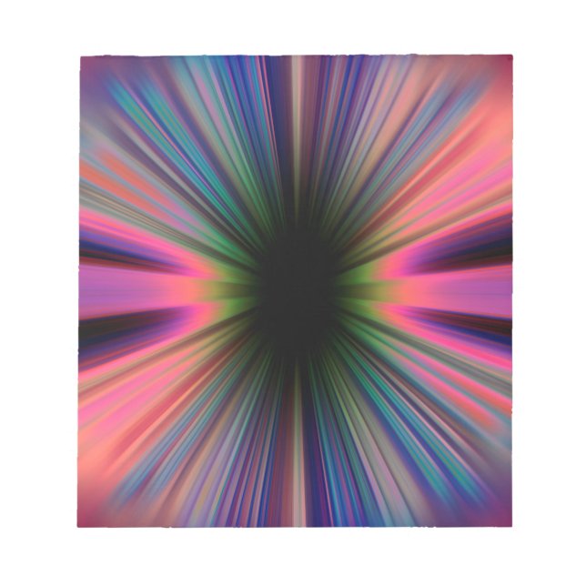 Colorful sunburst rays notepad (Front)