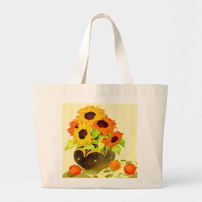 Colorful Sunflower Tote Bag (2-sided) (Front)