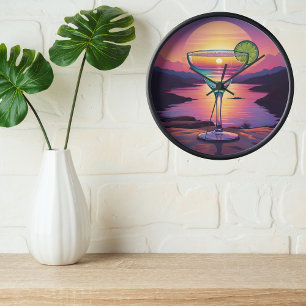 Colorful Sunset Margarita  Large Clock
