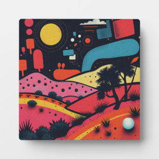 Colorful Surreal Landscape Art Plaque