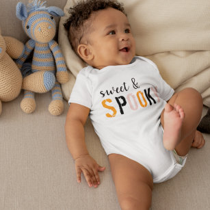 Colorful Sweet And Spooky   Happy Halloween  Baby Bodysuit