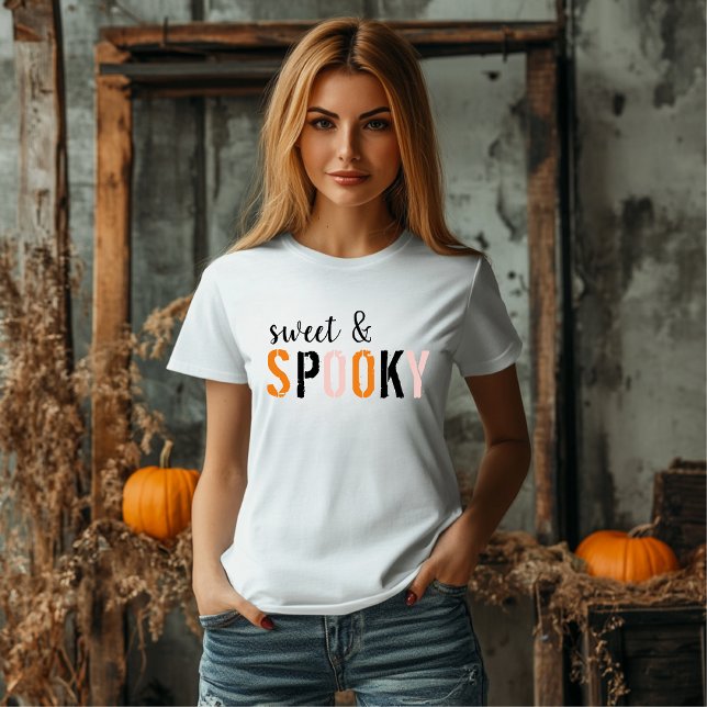 Colorful Sweet And Spooky | Happy Halloween  T-Shirt (Creator Uploaded)