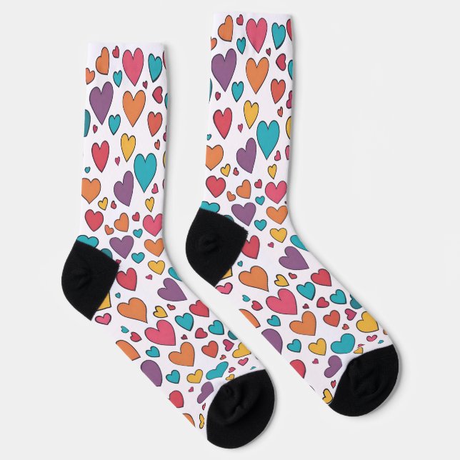 Colorful Sweet Hearts Crew Socks (Right)