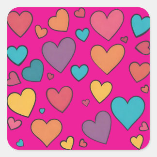 Colorful Sweet Hearts Stickers