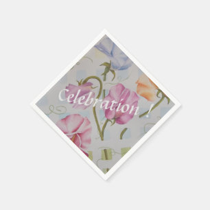 COLORFUL SWEET PEAS NAPKIN