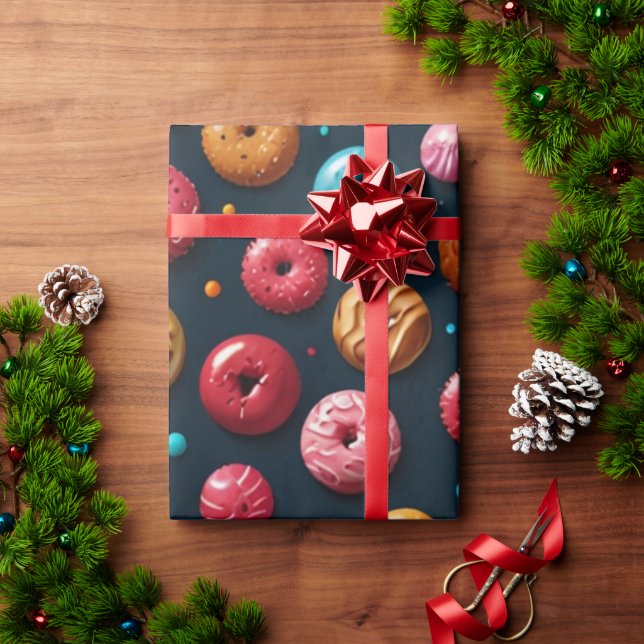 Colorful Sweets and Flowers  Wrapping Paper (Holiday Gift)