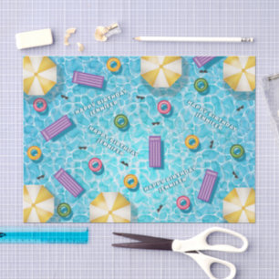 Colorful Swimming Pool Accessories Summer Birthday Tissue Paper