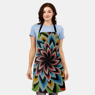 COLORFUL SWIRL FLOWERS  APRON