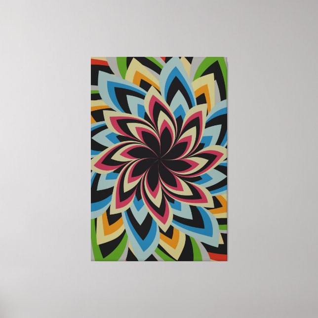 COLORFUL SWIRL FLOWERS  CANVAS PRINT (Front)