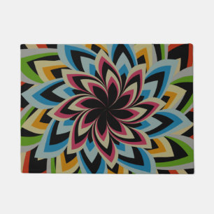 COLORFUL SWIRL FLOWERS DOORMAT