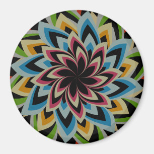 COLORFUL SWIRL FLOWERS   MAGNET
